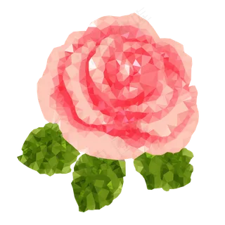 lowpoly低多边形玫瑰素材,免抠元素