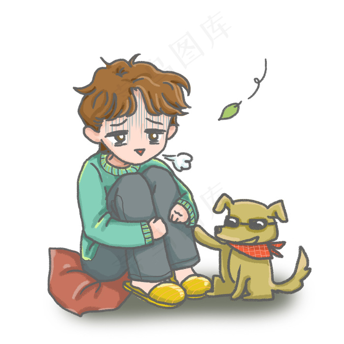 手绘卡通光棍节单身场景双十一商,免抠元素