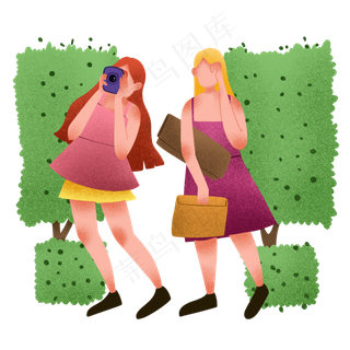 夏季闺蜜公园拍照