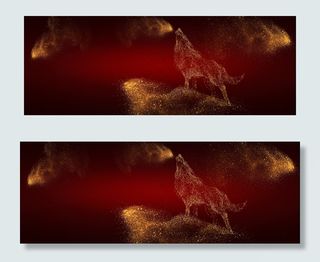 黑红大气金沙狼叫banner