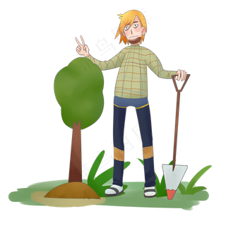 植树节自拍的坏叔叔