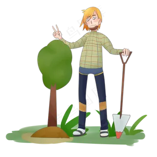 植树节自拍的坏叔叔