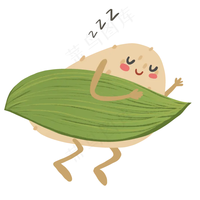 拟人睡觉的粽子(2000X2000(DPI:300))psd模版下载