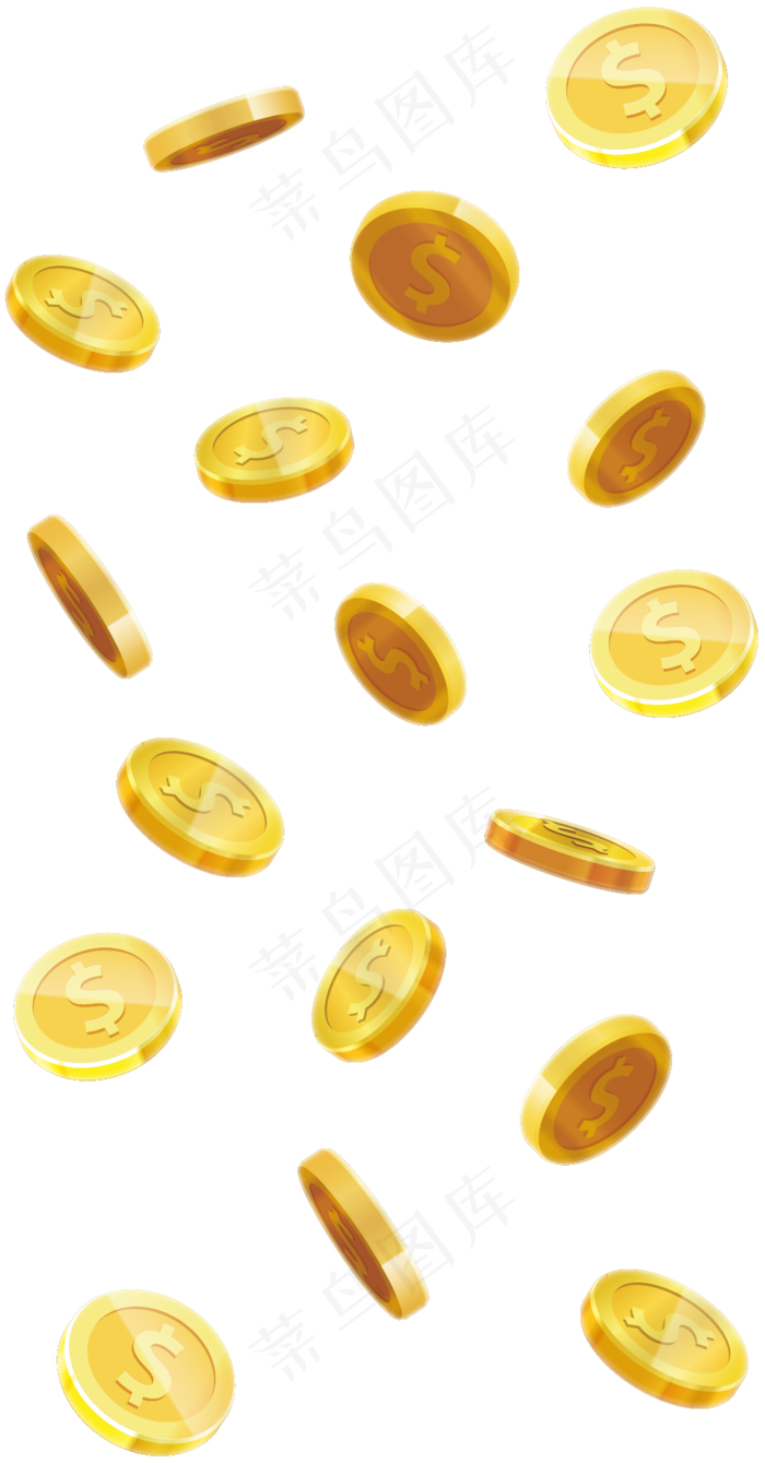 漂浮的金币素材,免抠元素