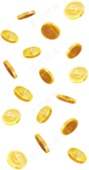 漂浮的金币素材,免抠元素
