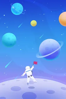 宇宙星空星球漂浮宇航员 宇宙星空星球漂浮宇航员