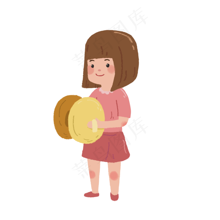 敲锣的女孩(2000X2000(DPI:300))psd模版下载