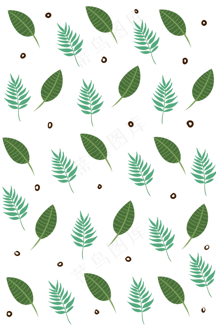 手绘绿叶植物底纹