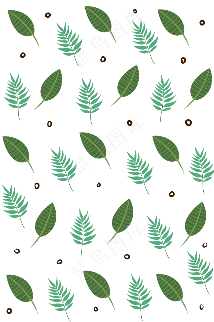 手绘绿叶植物底纹(3543X5315(DPI:299))psd模版下载