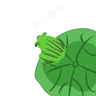 绿色的青蛙和荷叶免抠图