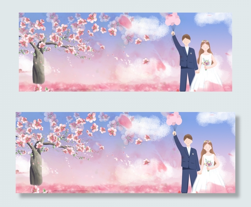 甜蜜情侣banner(1900*700px 	       )psd模版下载