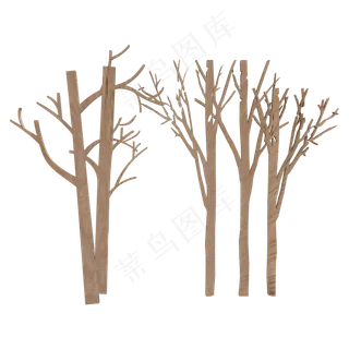 浅色桦树,免抠元素