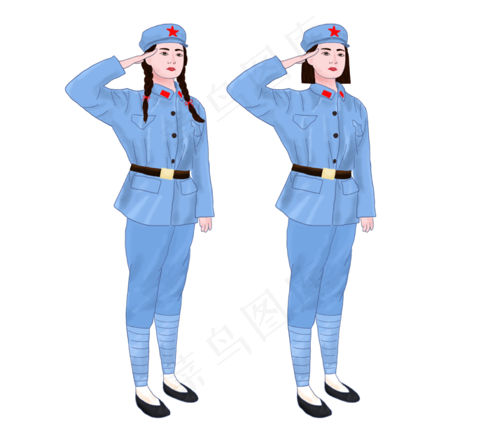 建军节女红军PNG