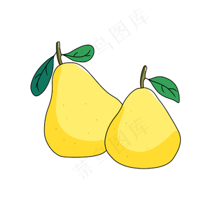 水果食物梨子绘画手绘