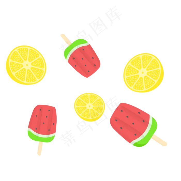 夏季夏天夏至冰凉柠檬西瓜装饰免ai矢量模版下载