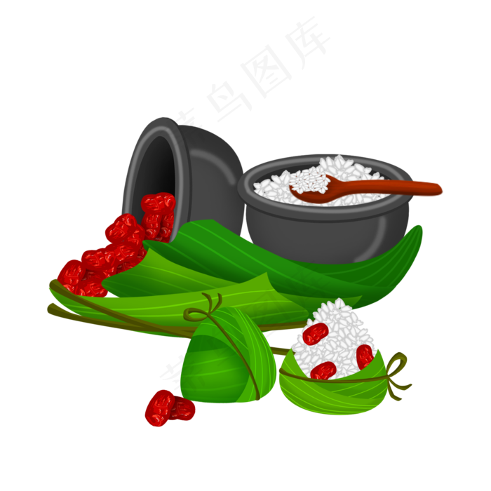 免扣卡通包粽子材料