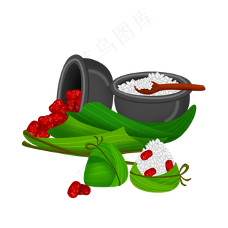 免扣卡通包粽子材料