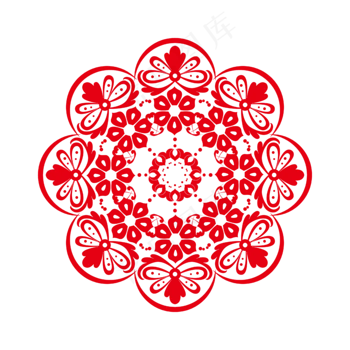 复古底纹怀旧中国风团花底纹(2000X2000(DPI:300))ai矢量模版下载