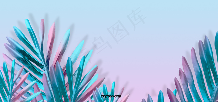 夏季彩色简约创意植物背景