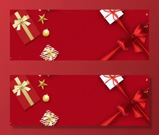 高档红色礼盒banner
