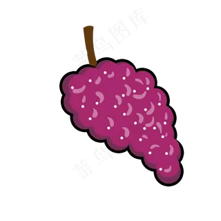 水果果蔬紫色葡萄元素设计