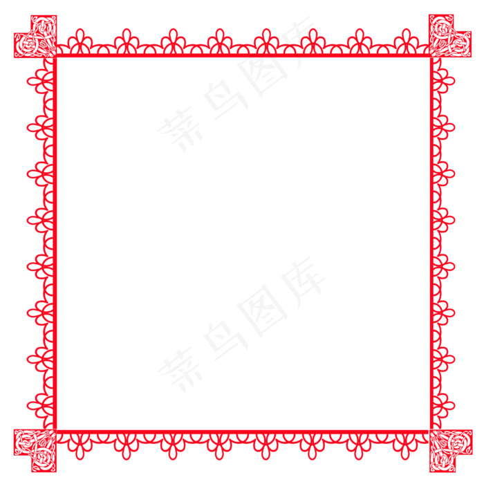 精致红色花纹边框元素,免抠元素(2000*2000px 300 dpi )psd模版下载