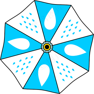 清明节蓝白雨滴图案雨伞