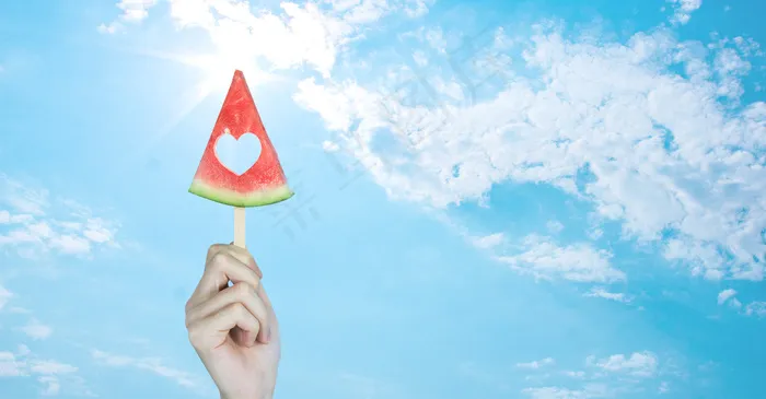 夏天清新西瓜创意图(1920*1000px 	      )psd模版下载