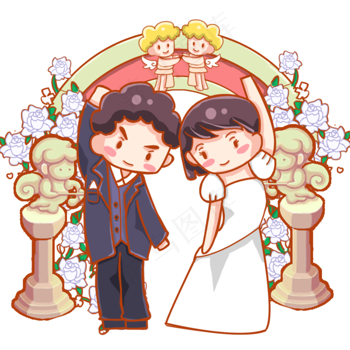 婚礼西式婚礼婚纱可爱(1024X1024(DPI:300))psd模版下载