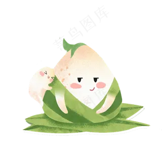 端午节白白胖胖的大粽子素材