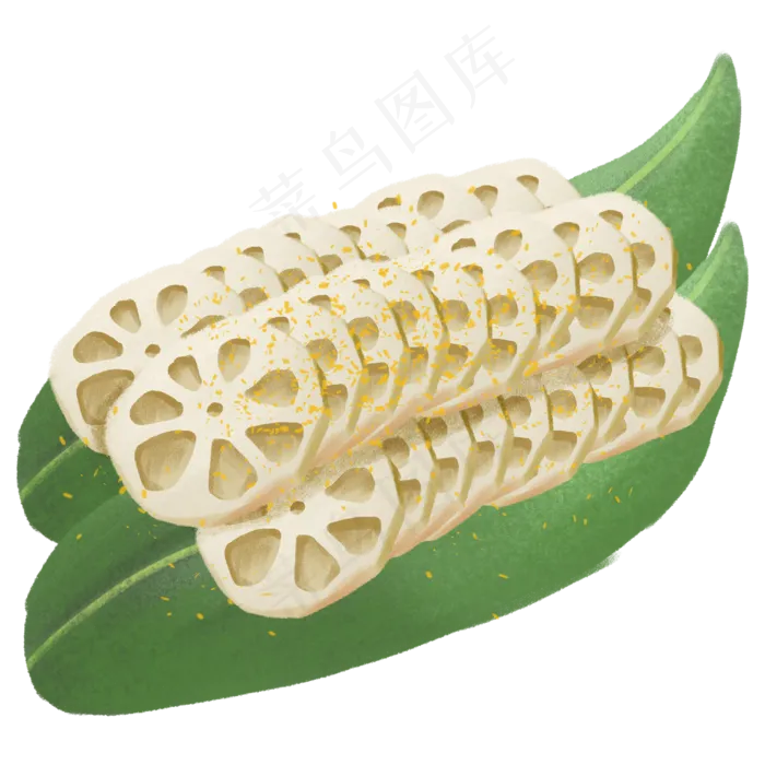 手绘美食原素材荷花果实之叶盘装(2500X2500(DPI:300))psd模版下载