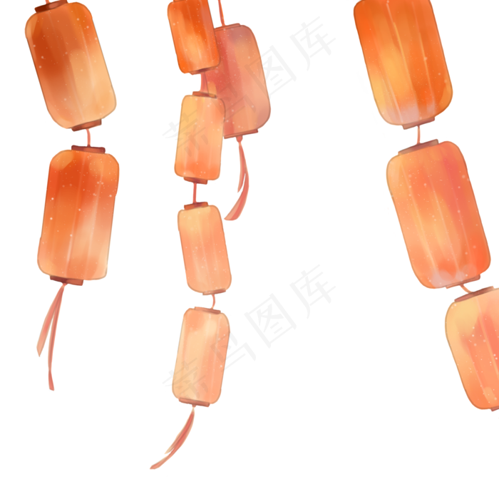 中国风红色黄色灯笼素材,免抠元素(2000X2000(DPI:300))psd模版下载