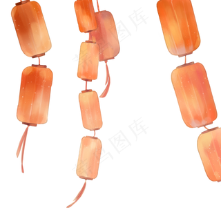 中国风红色黄色灯笼素材,免抠元素