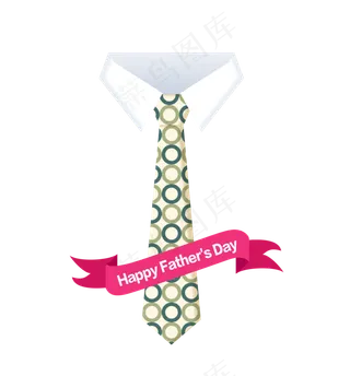 父亲节圆圈花纹领带PNG免抠素材