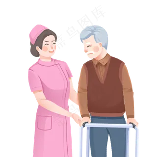 老人和医护