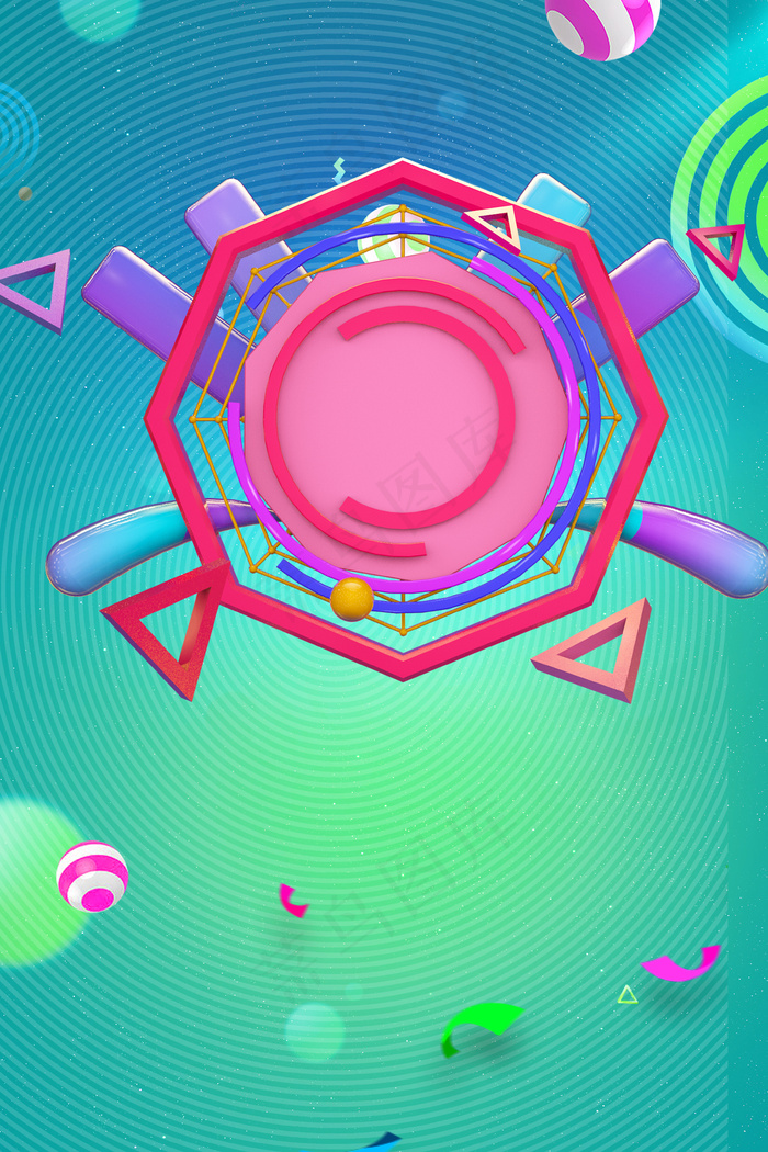 618立体彩色嘉娜宝背景