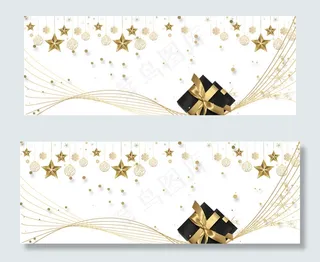 圣诞节卡通白色banner