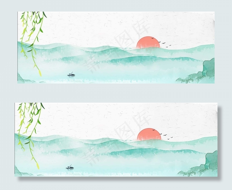 电商促销古典中国风建筑简约banner(1920*700px 	       )psd模版下载