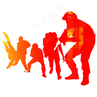 中国军人剪影,免抠元素