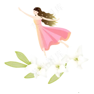 夏至鲜花精灵女孩素材 夏至鲜花精灵女孩素材