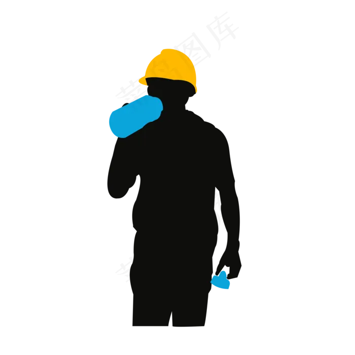 正在喝水的地盘工人(2000X2000(DPI:300))psd模版下载