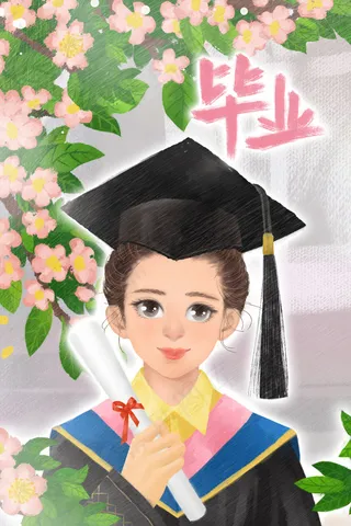 穿着学士服的女孩