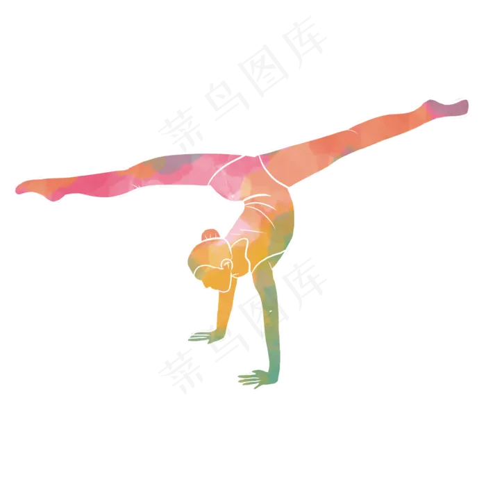水彩运动艺术体操素材(2000X2000(DPI:300))psd模版下载