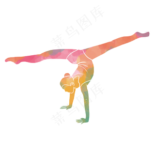 水彩运动艺术体操素材