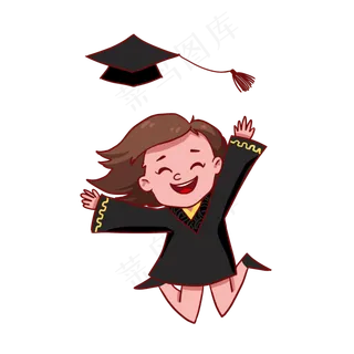 毕业季我们毕业啦手绘卡通素材