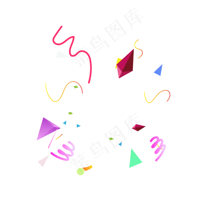 微立体彩带装饰(4167*4167px 300 dpi )ai矢量模版下载