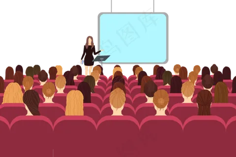 大场景的女士讲座,免抠元素