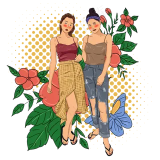 时尚潮流小美女插图