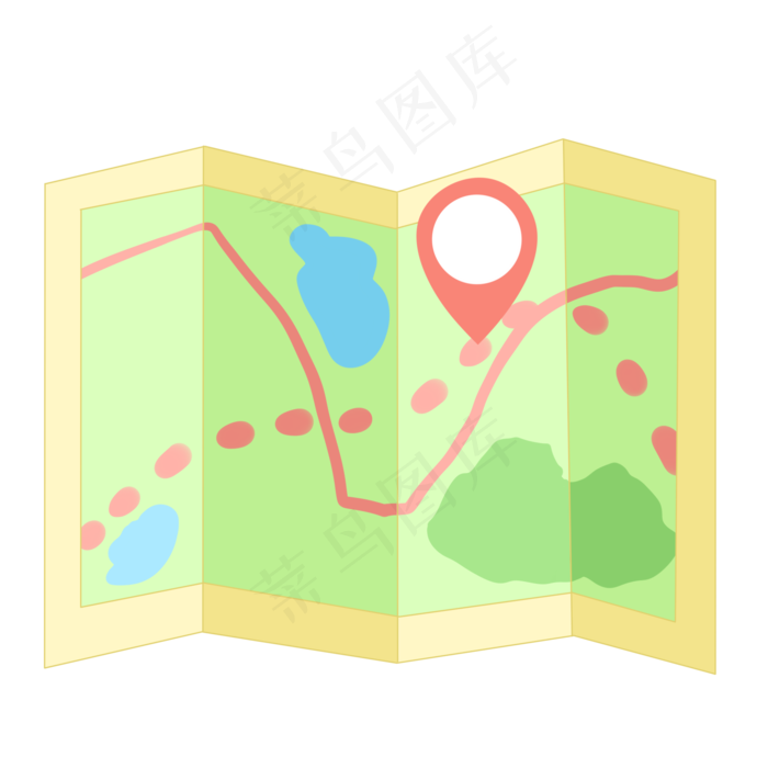 旅行地标地图,免抠元素