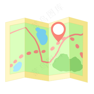 旅行地标地图,免抠元素